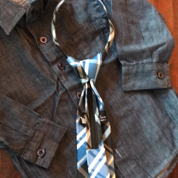Littlest Prince Couture Button Down Shirt and Tie - Picture 7 of 12